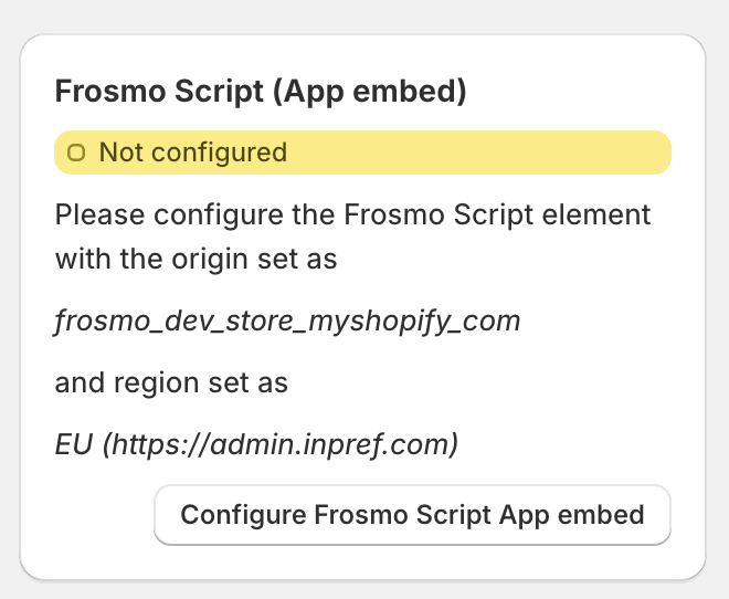 Start configuring the Frosmo Script.